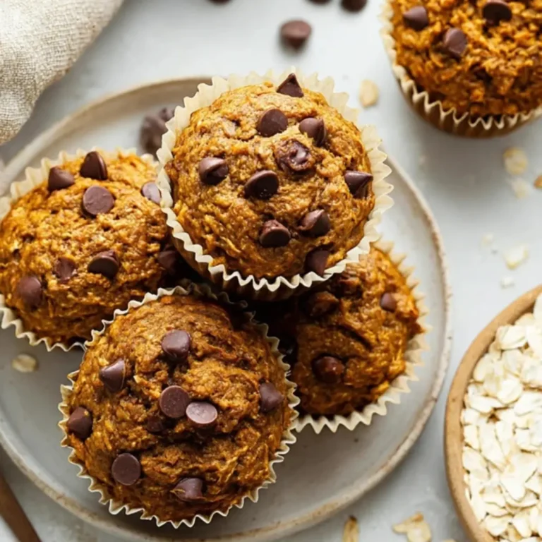One Bowl Healthy Pumpkin Oatmeal Muffins