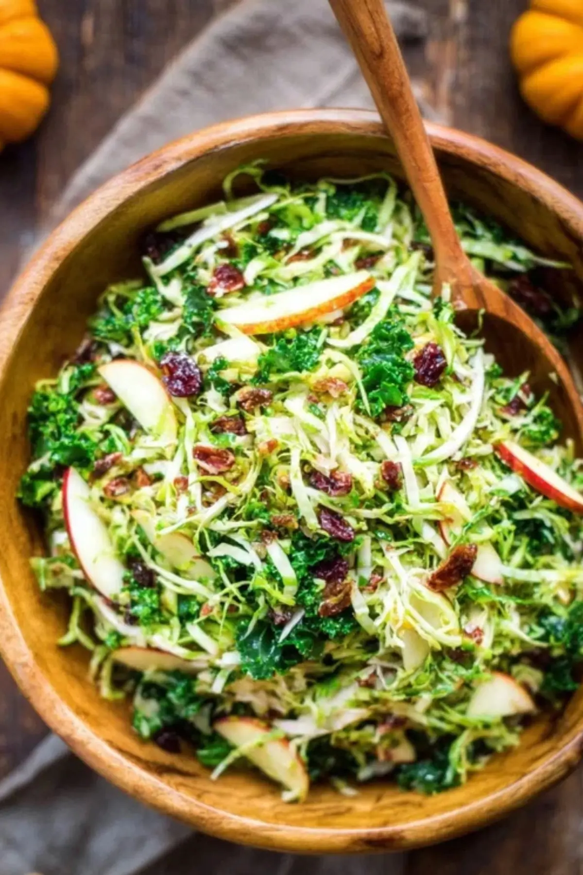 Brussels Sprout, Kale, and Apple Salad