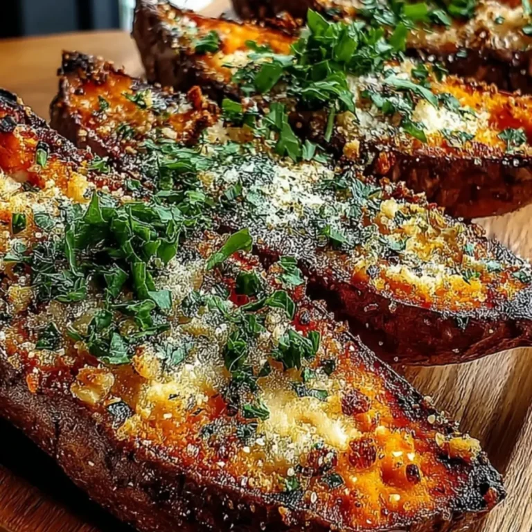 Garlic Parmesan Sweet Potato Wedges