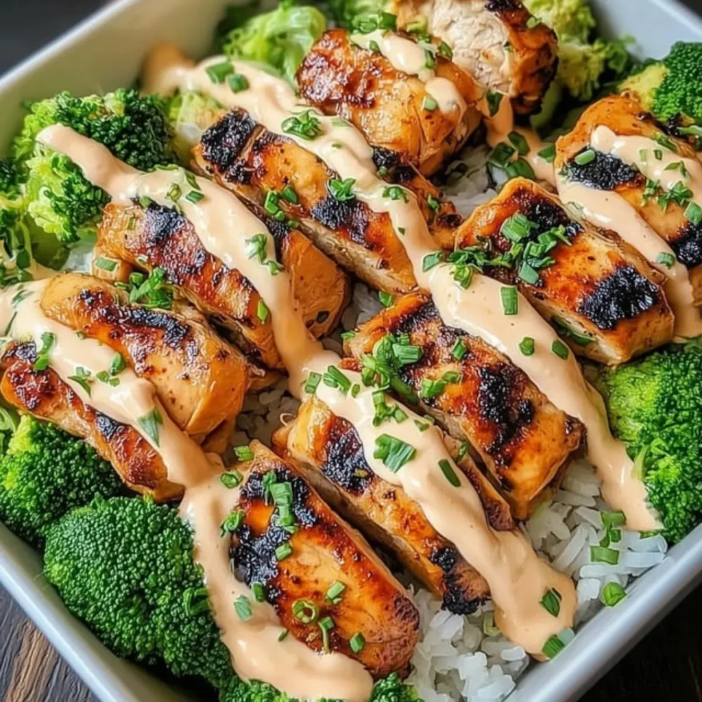Grilled Chicken Broccoli Bowls 