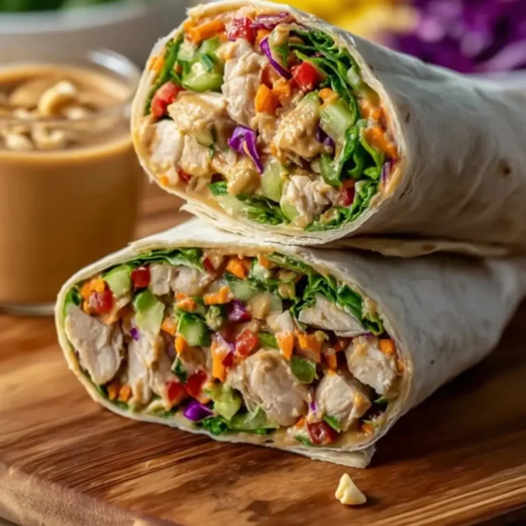 Thai Peanut Chicken Wraps