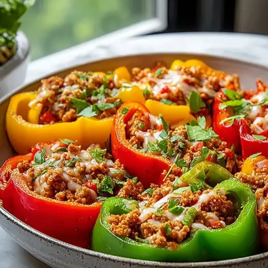 ground turkey and peppers