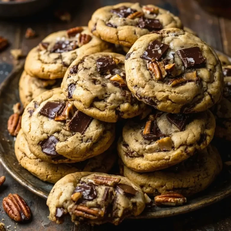 Brown Butter Bourbon Pecan Chocolate Chunk Cookies