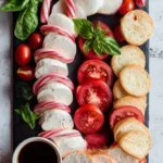 Candy Cane Caprese Board