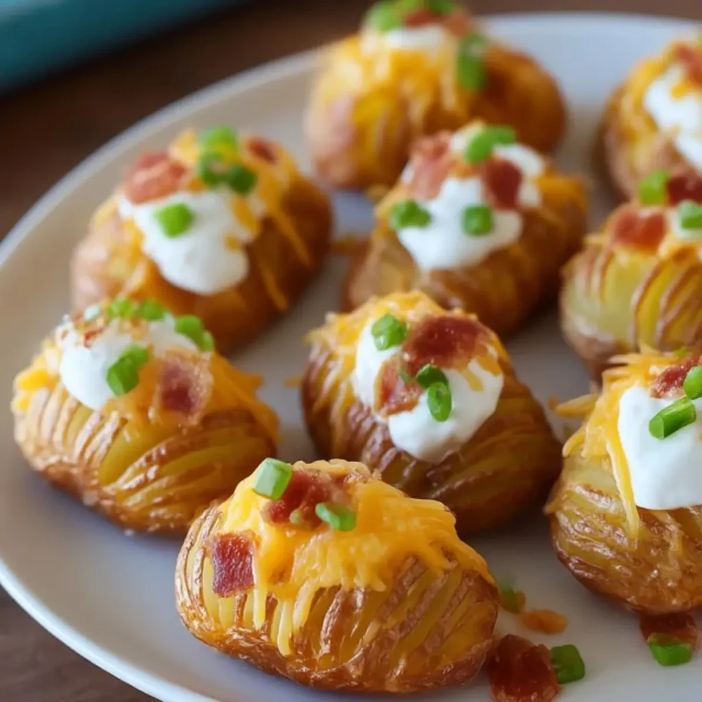 Crispy Loaded Hasselback Potato Bites
