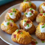 Crispy Loaded Hasselback Potato Bites