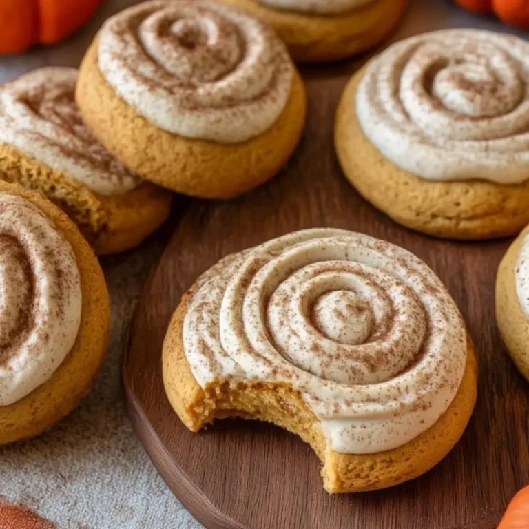 Soft Pumpkin Cookies with Cinnamon Frosting