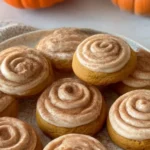 Soft Pumpkin Cookies with Cinnamon Frosting