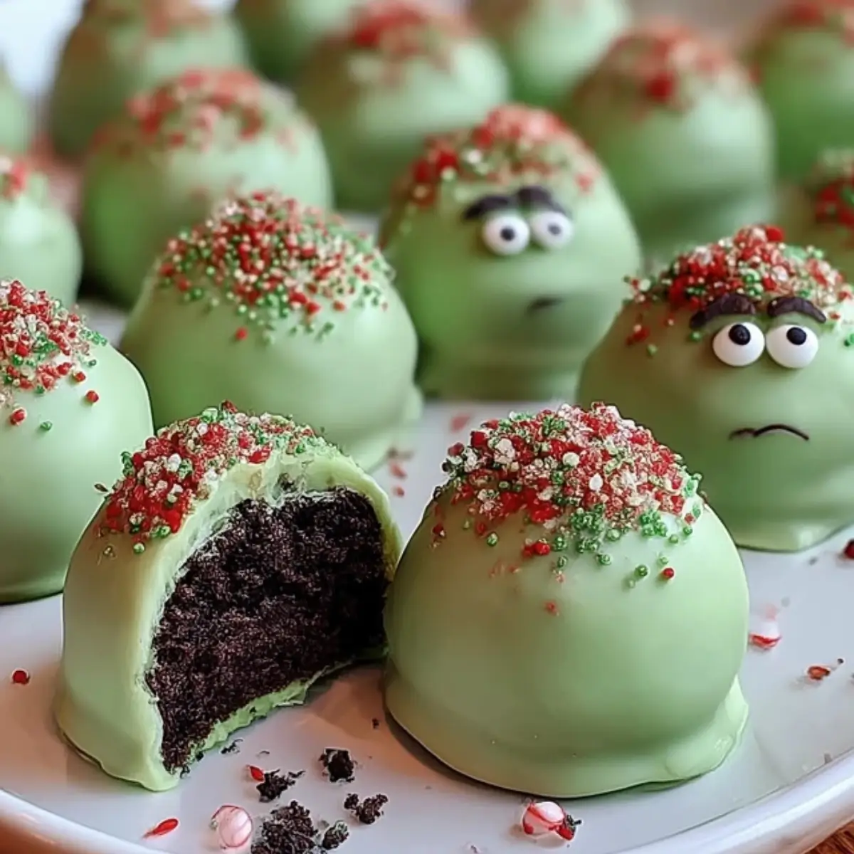 grinch oreo balls