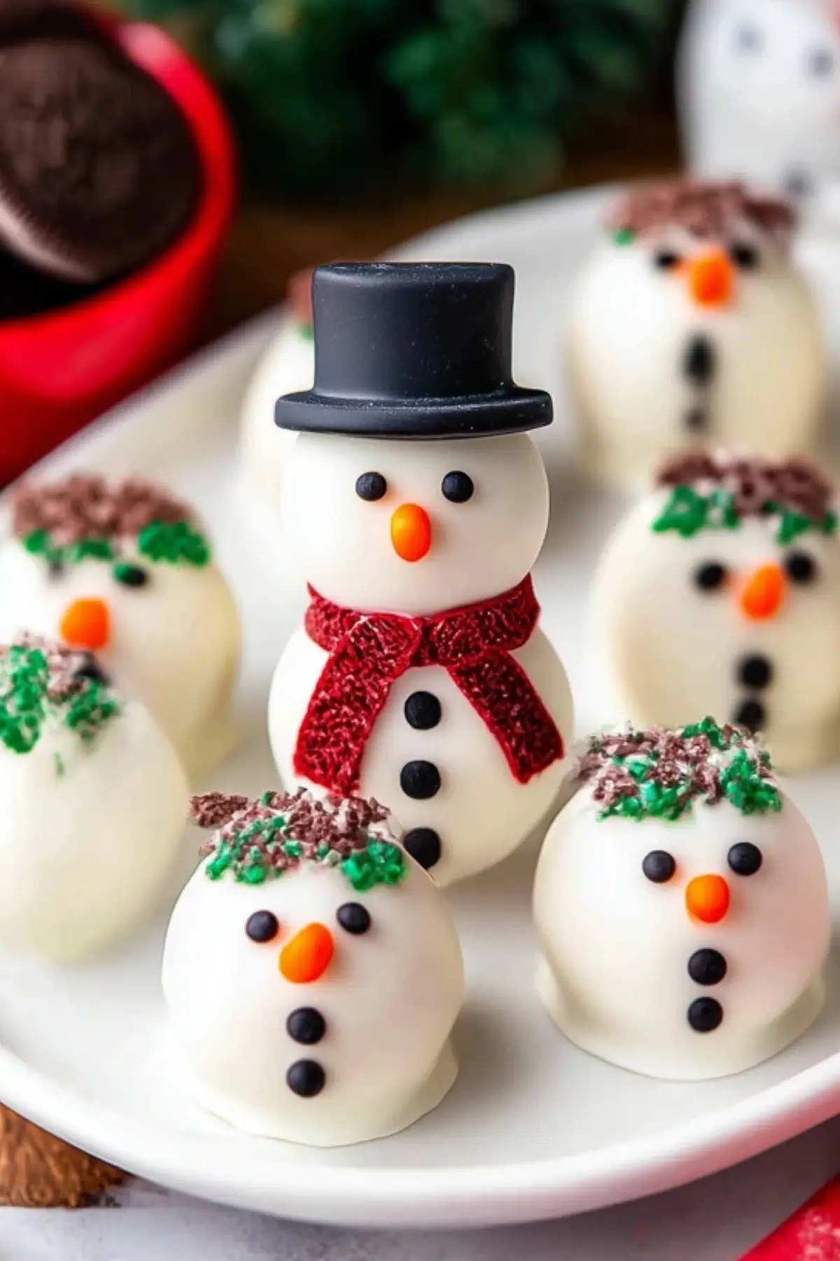 snowman oreo balls