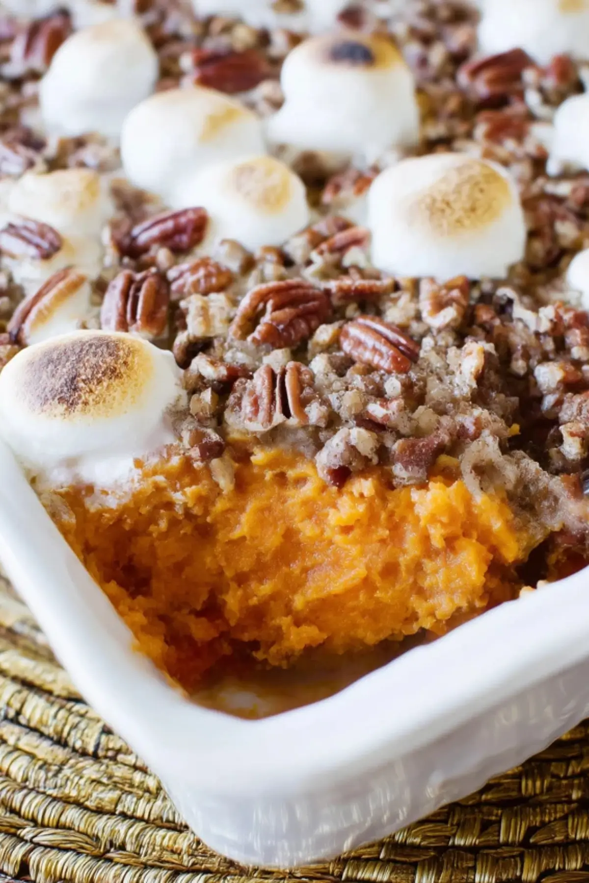sweet potato casserole with pecan topping