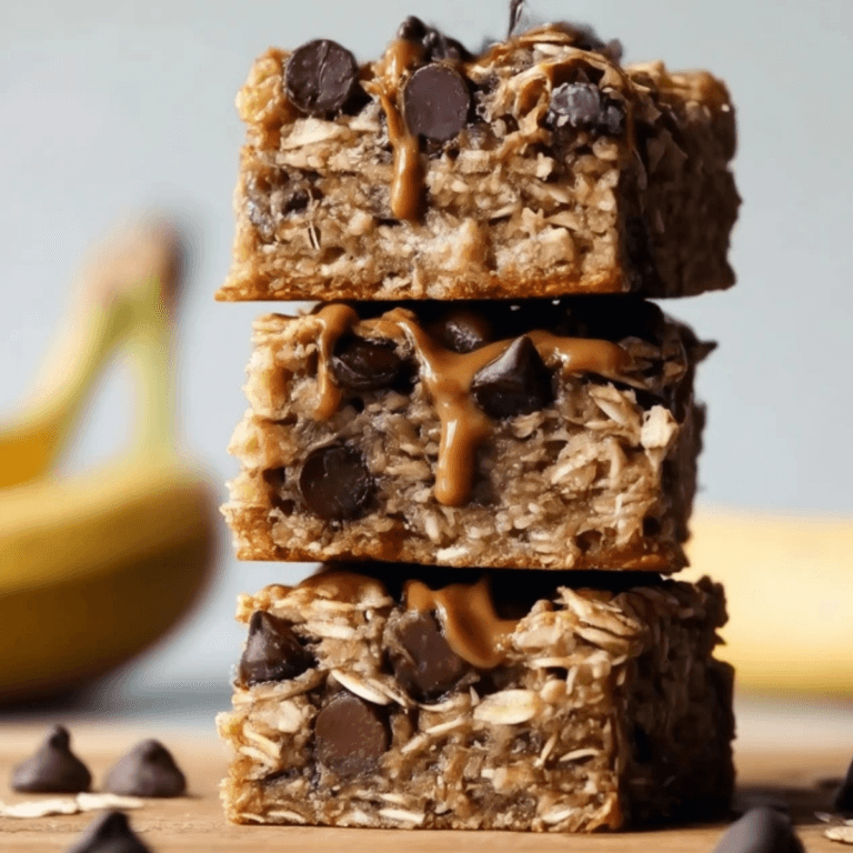 Peanut Butter Banana Chocolate Chip Oatmeal Bars