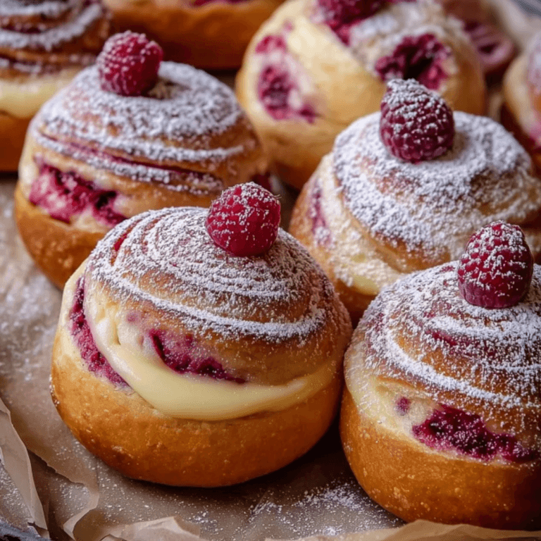 Raspberry Custard Buns