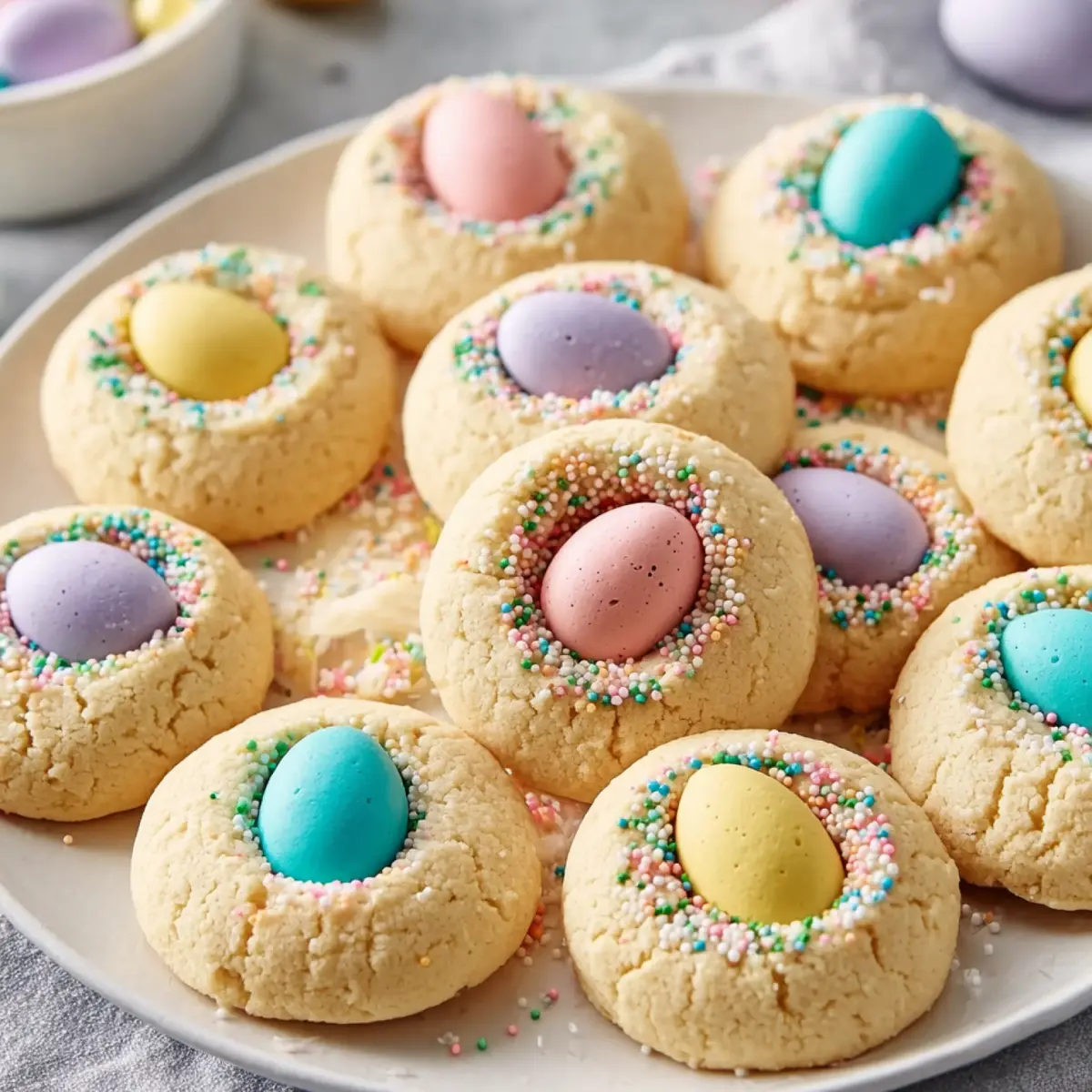 Easter Egg Thumbprint Cookies