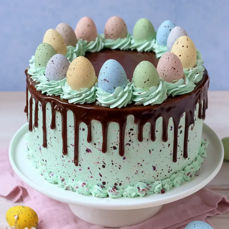 Easter Speckled Egg Drip Cake