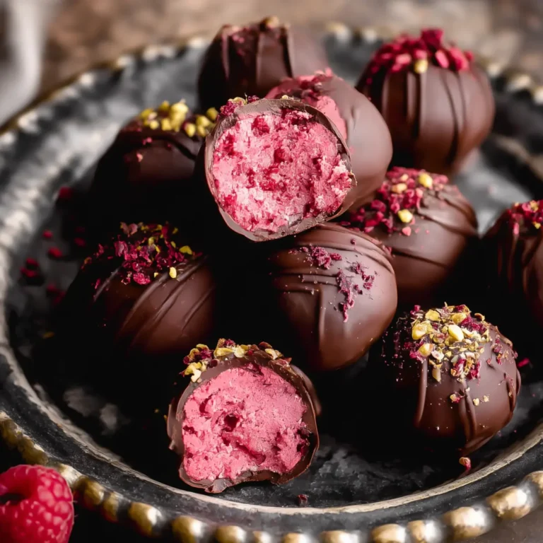 Raspberry Dark Chocolate Truffles
