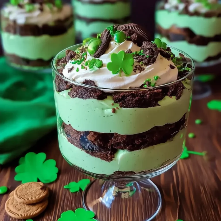 St. Patrick's Day Brownie Trifle