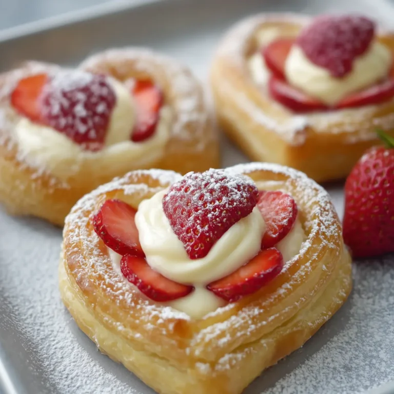Strawberry Puff Pastry Danishes