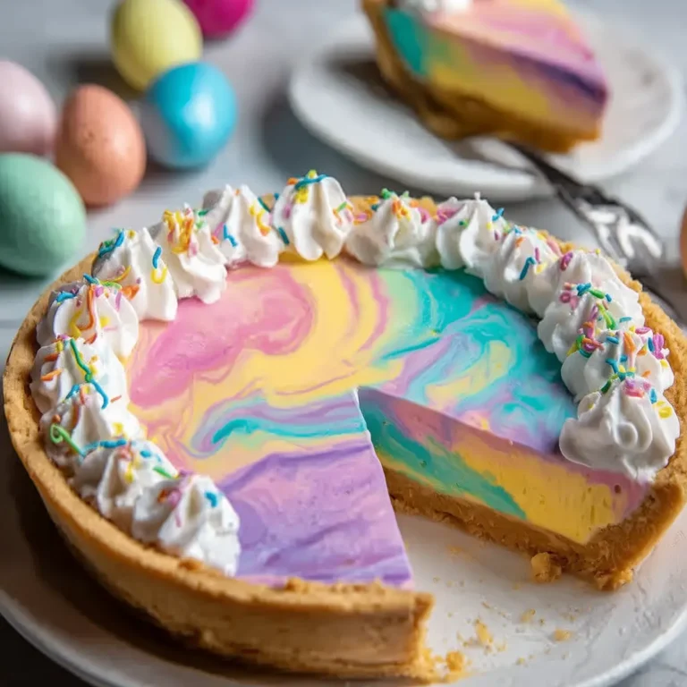 swirl easter cheesecake pie