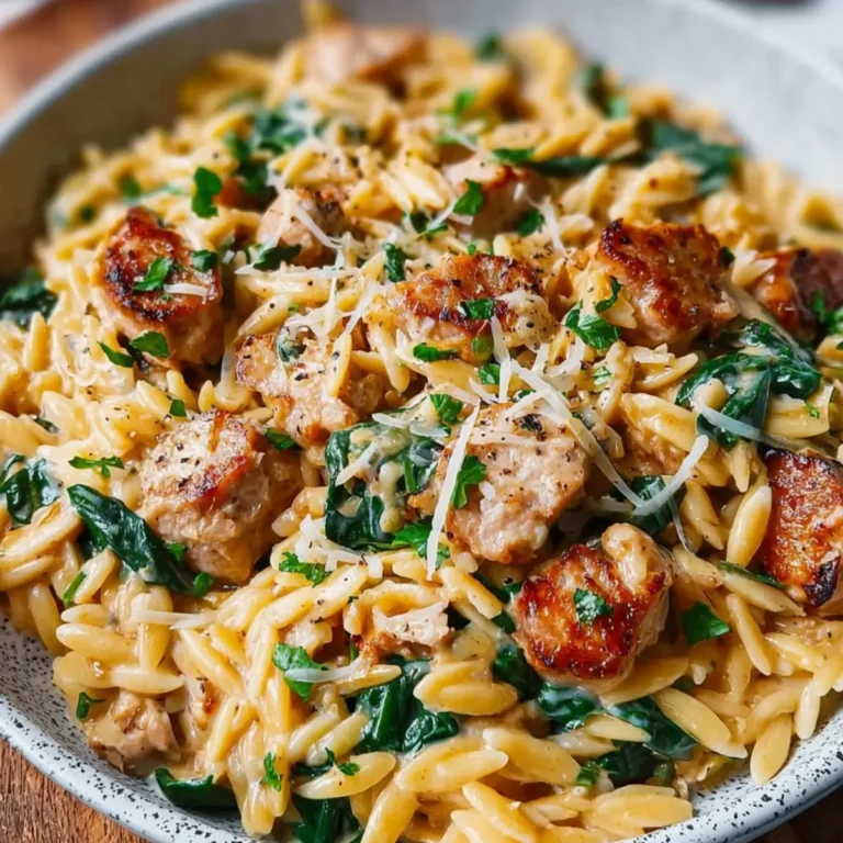 Creamy Chicken Sausage Orzo