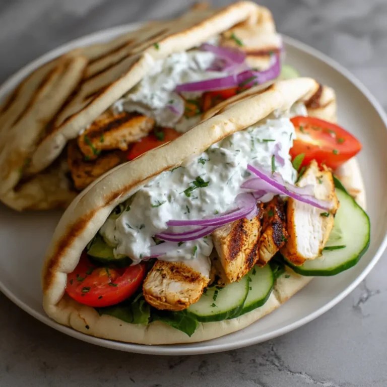 Greek Chicken Pitas with Tzatziki