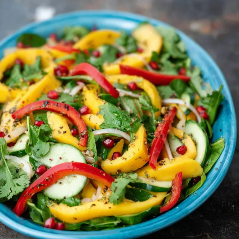 Mediterranean-Style Mango Salad with Spinach