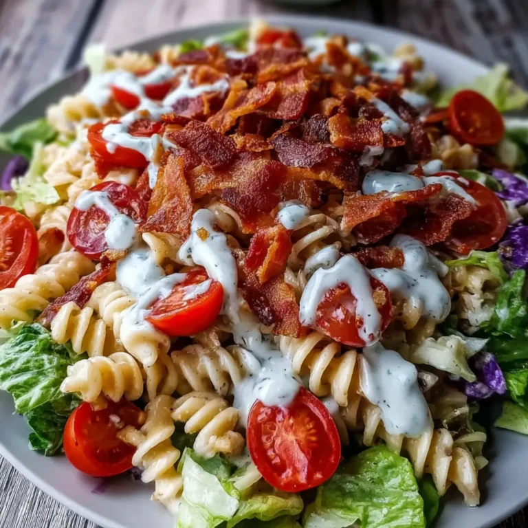 Summer Pasta Salad with BLT Bacon and Ranch Dressing