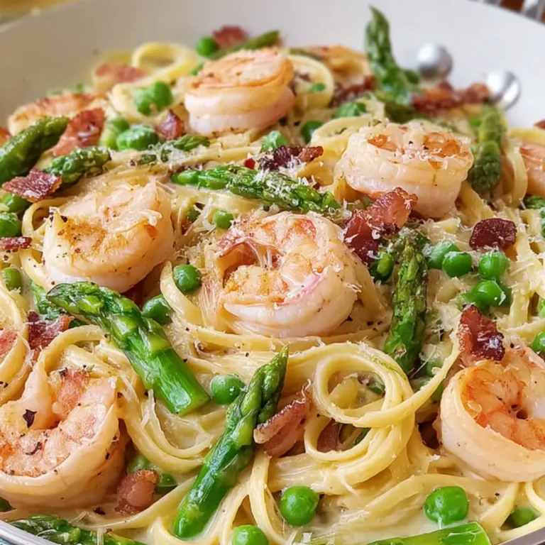 Creamy Shrimp Asparagus Carbonara