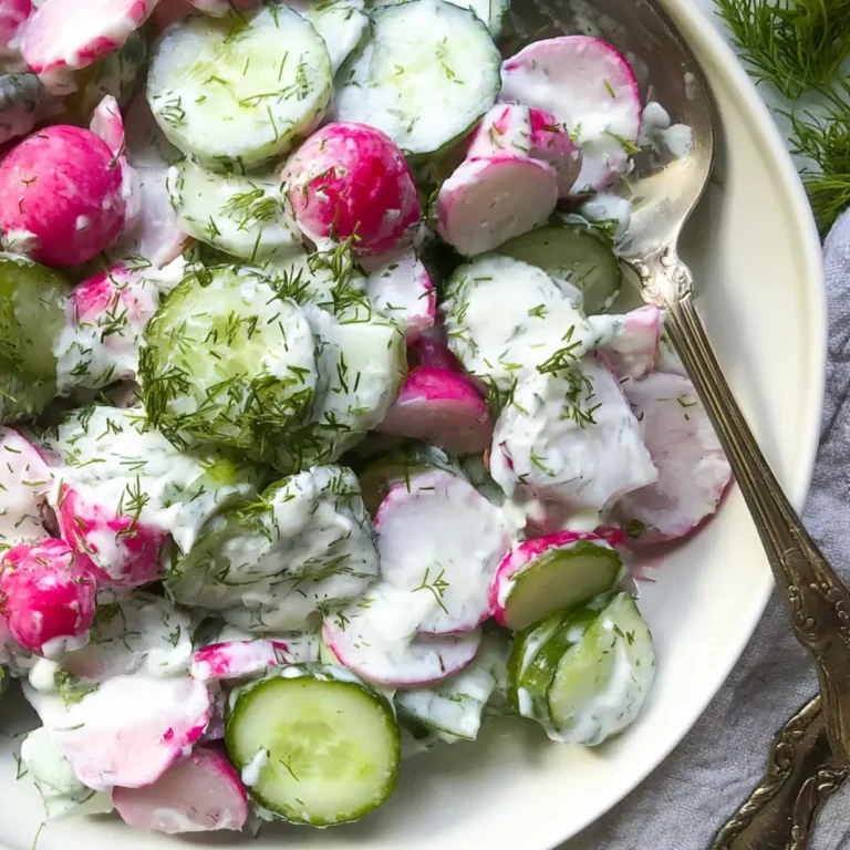 Cucumber Radish Salad with Yogurt Dill Dressing