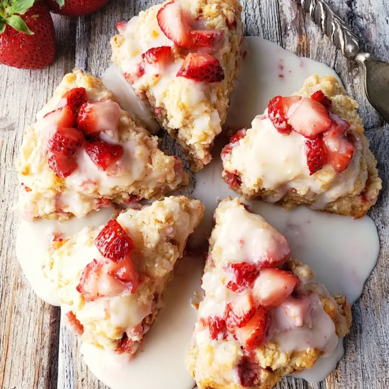 Fresh Strawberry Scones with Glaze
