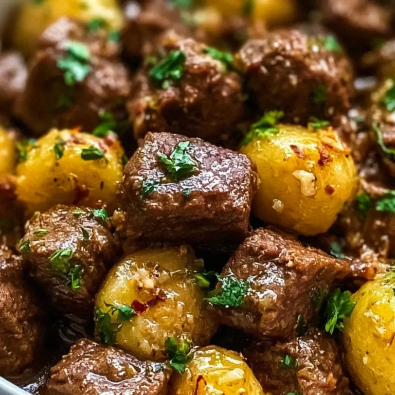 Garlic Butter Beef Bites with Potatoes