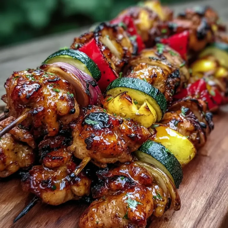 Grilled Honey Garlic Chicken Kabobs