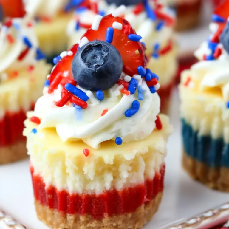 Red, White and Blue Mini Cheesecakes