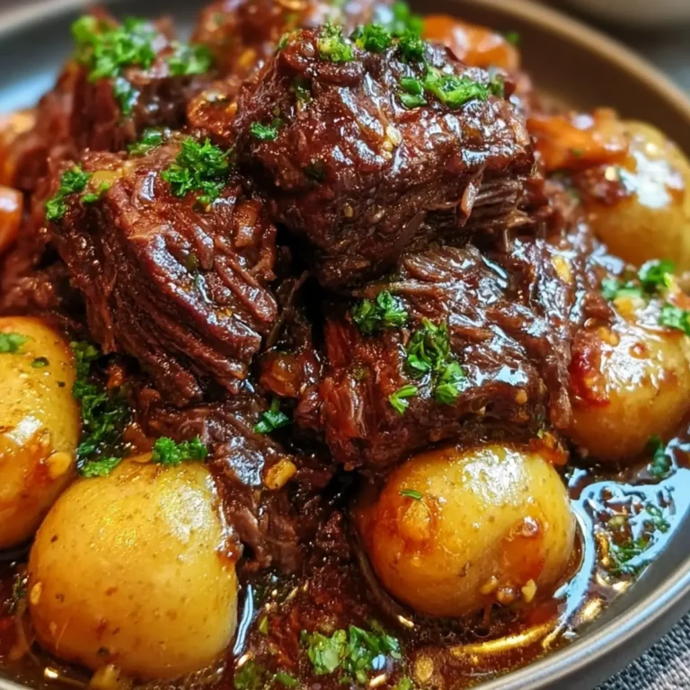 Slow Cooker Garlic Butter Beef with Potatoes