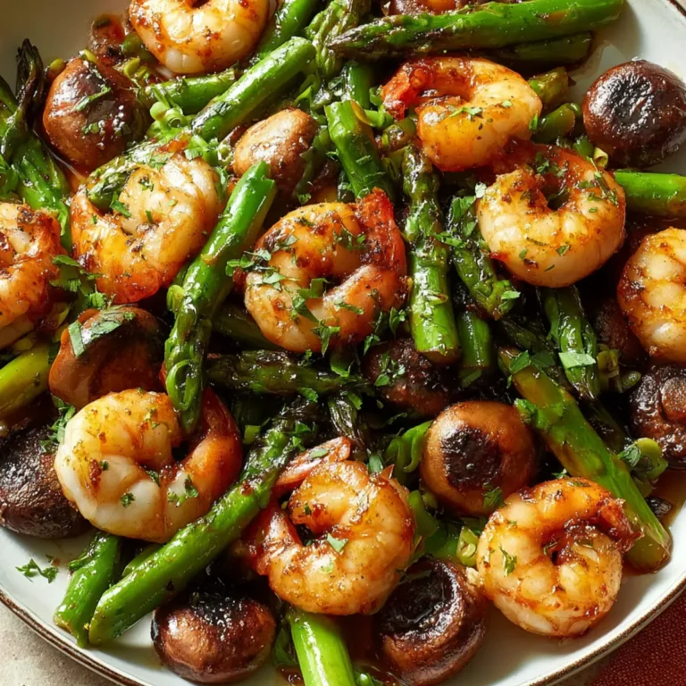 Stir-Fried Shrimp with Asparagus and Mushrooms