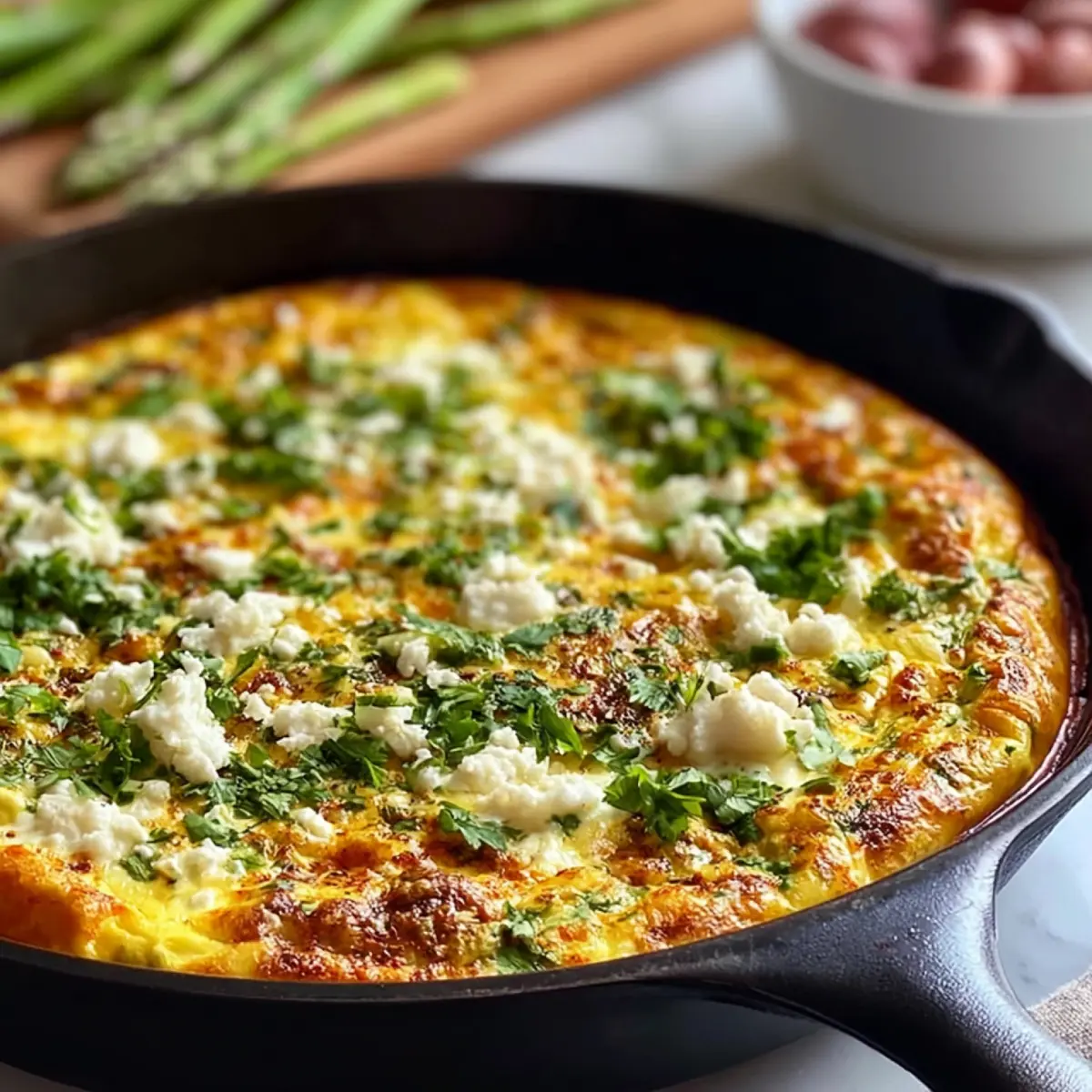 Cheesy Cast Iron Skillet Frittata