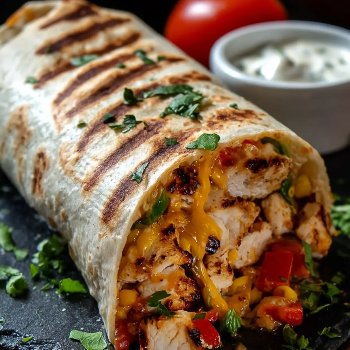 Chipotle Ranch Grilled Chicken Burrito