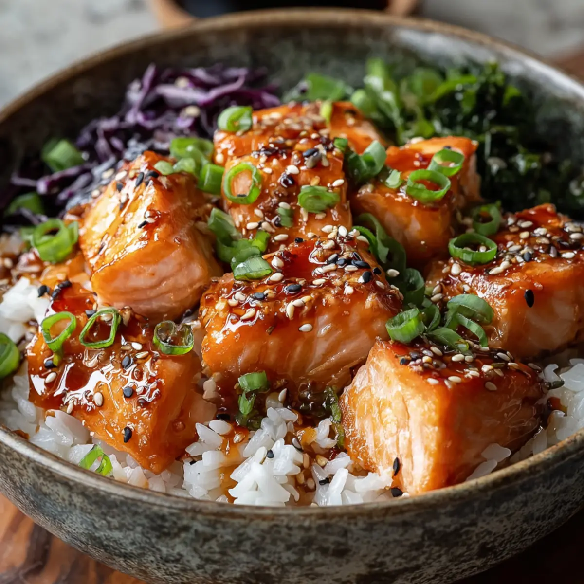 Crispy Salmon and Rice Bowl