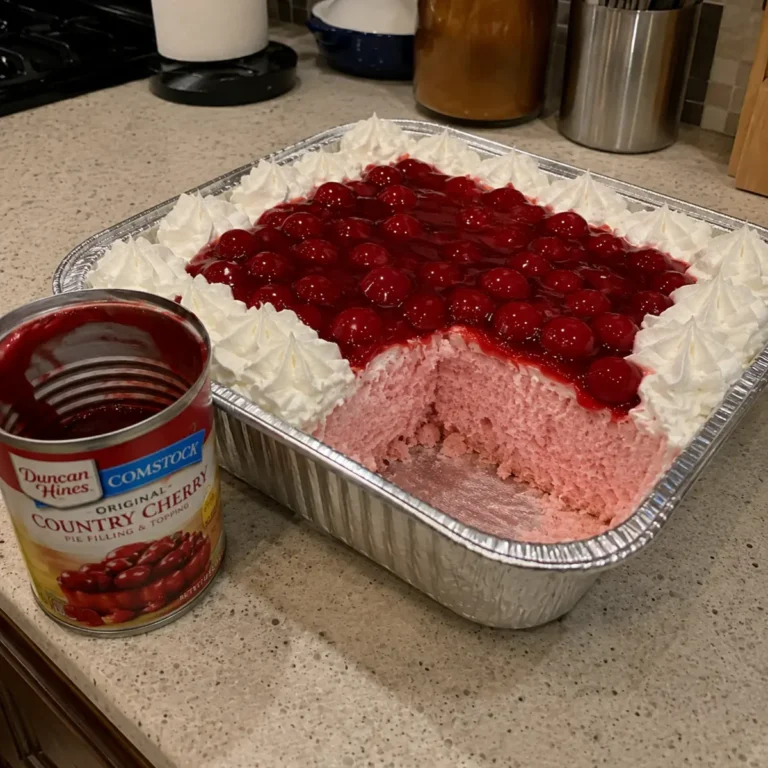 3-Ingredient Cherry Angel Cloud Cake