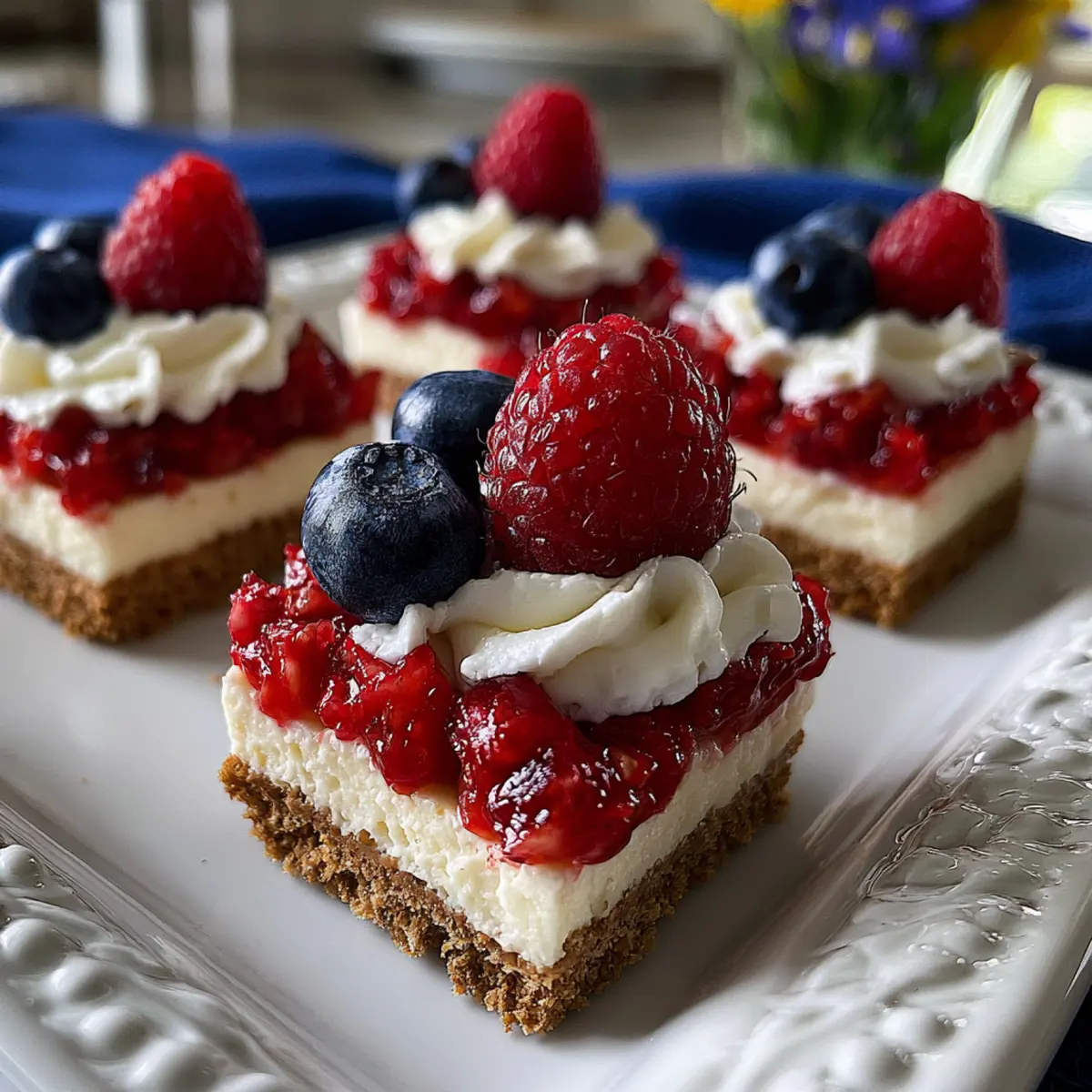 4th of July Cheesecake Graham Bites