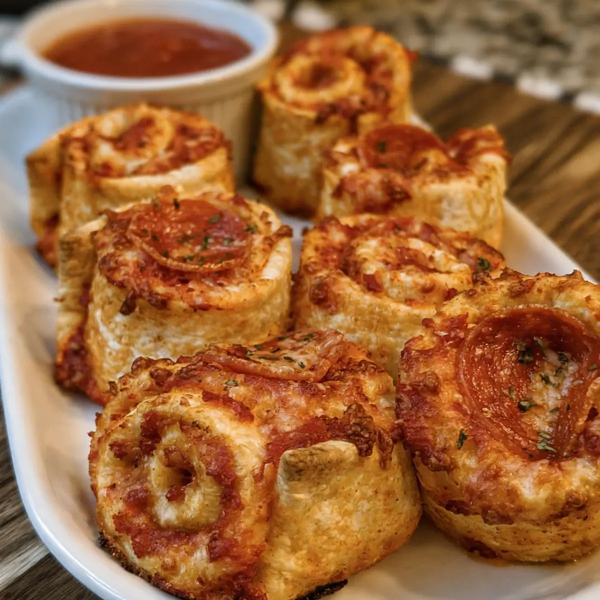 BAKED PEPPERONI PIZZA TORTILLA ROLLS