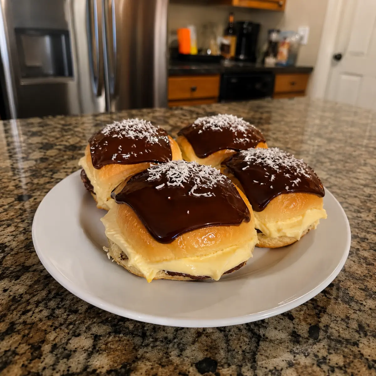 Boston Cream Pie Stuffed Hawaiian Rolls
