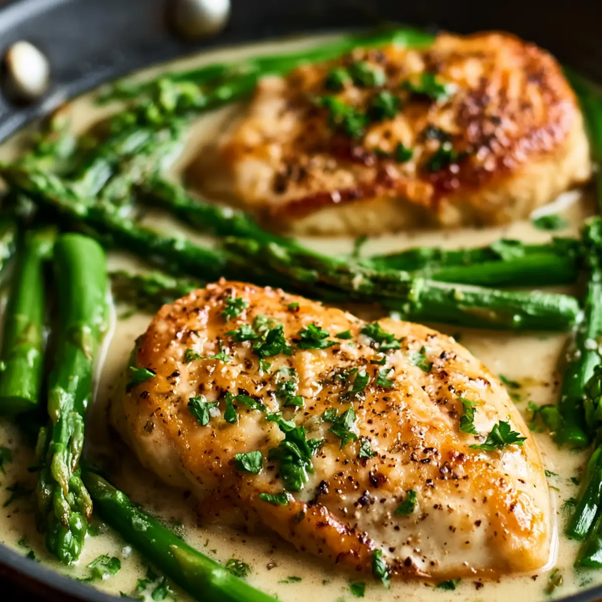 Creamy Caesar Chicken & Asparagus