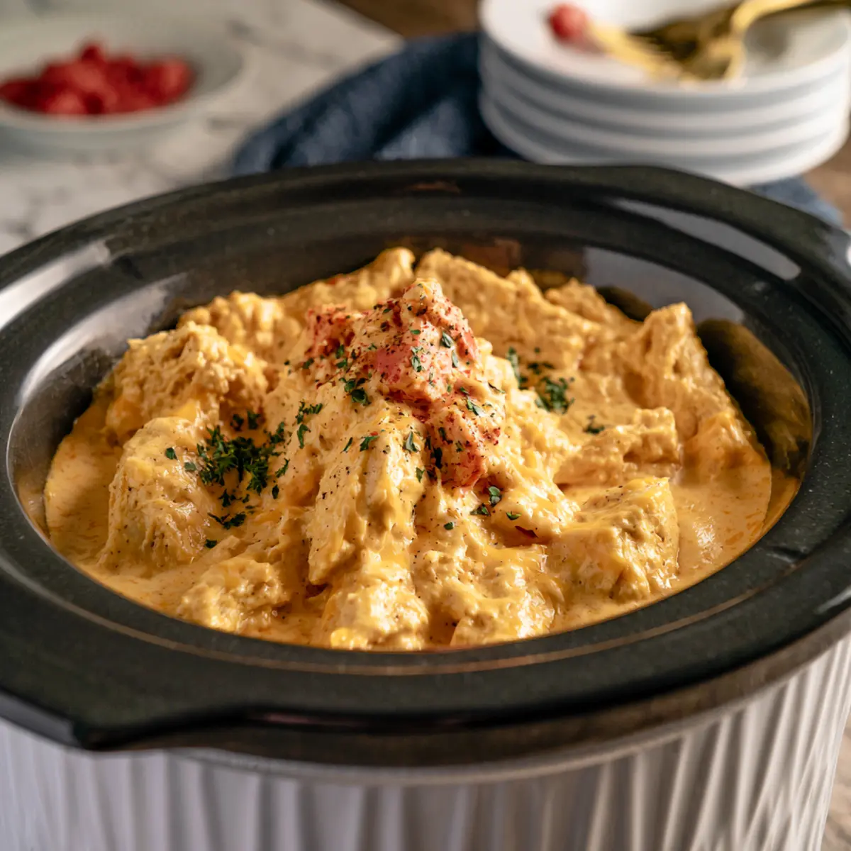 Creamy Cheddar Chicken in the Crockpot