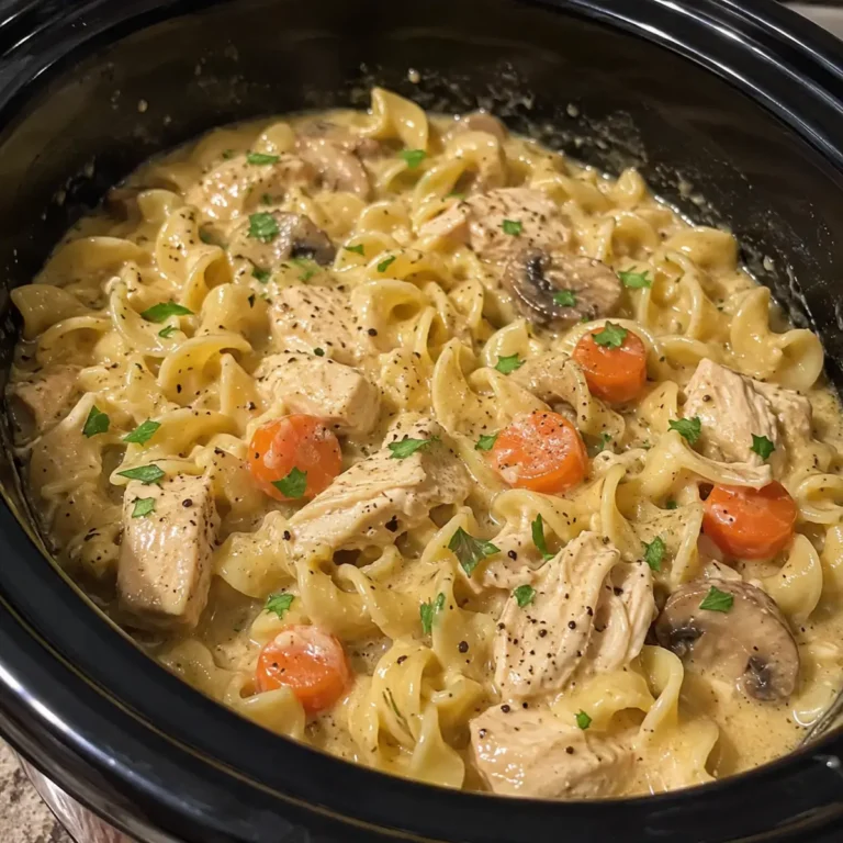 Crockpot Creamy Chicken and Noodles