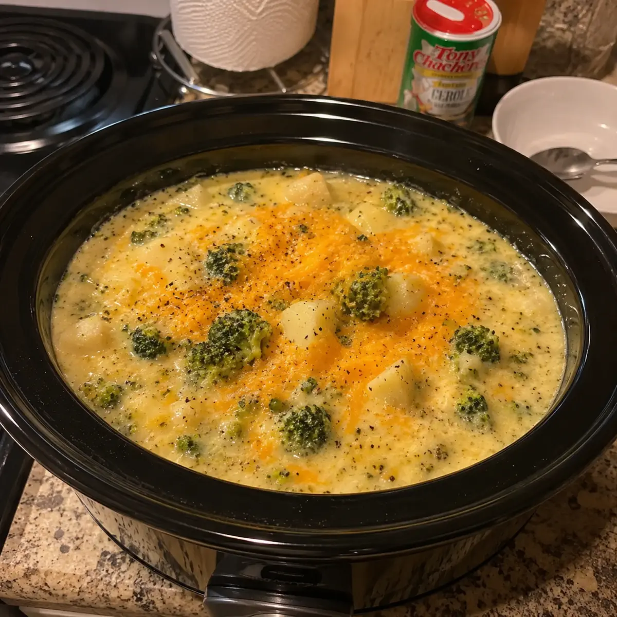 Crockpot Potato Brocoli Cheddar Soup