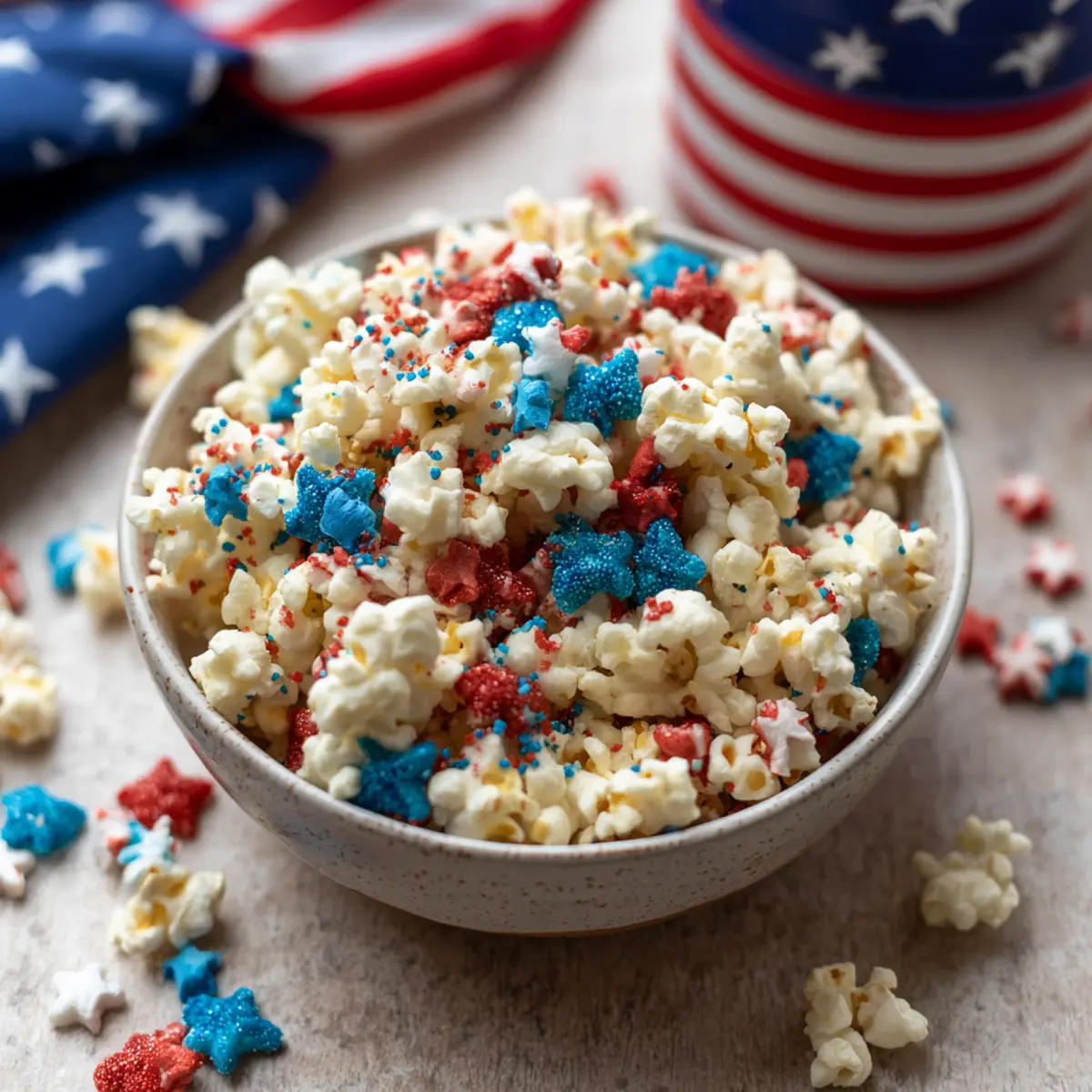 Firework Candy Popcorn Crunch Mix