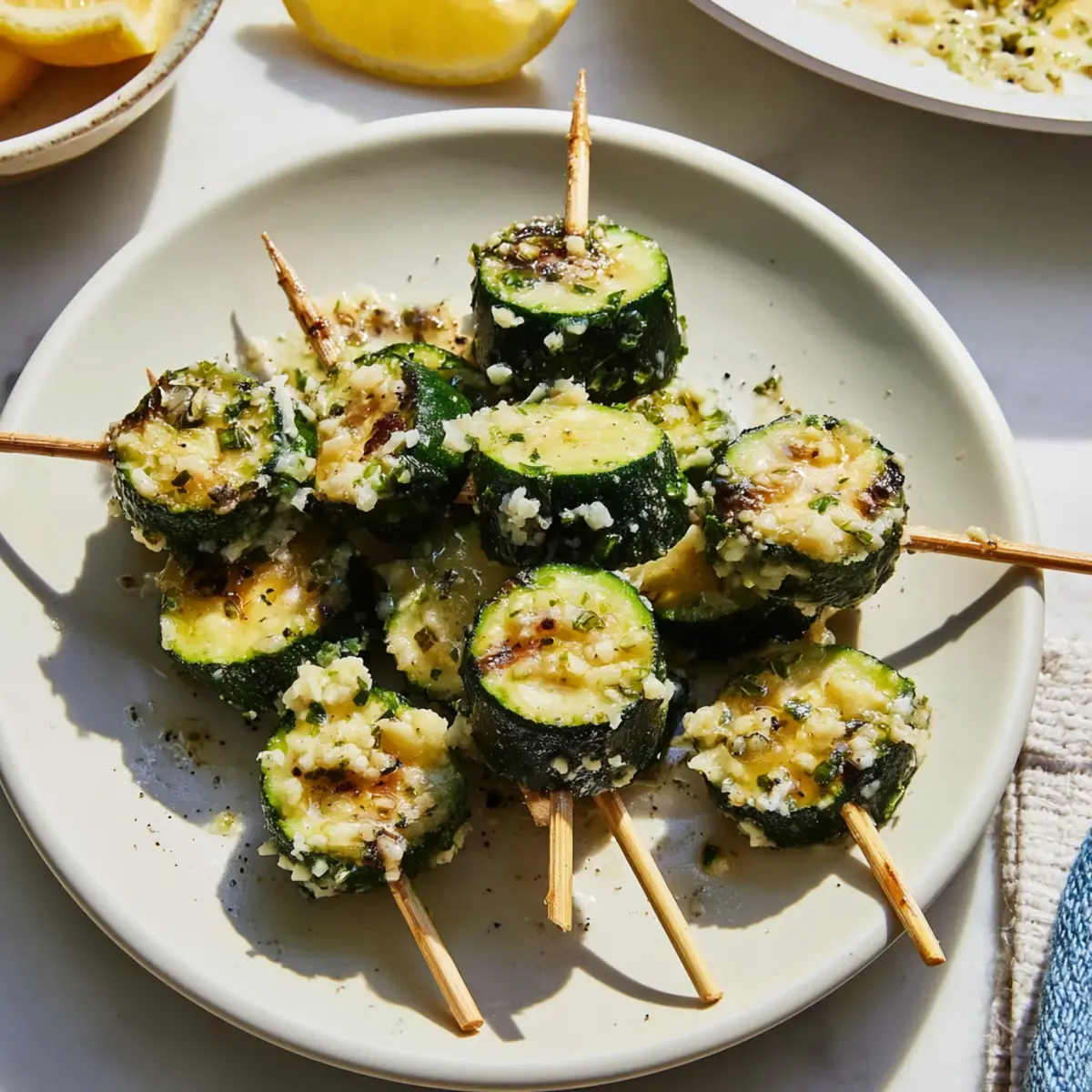 Garlic Butter Zucchini Skewers