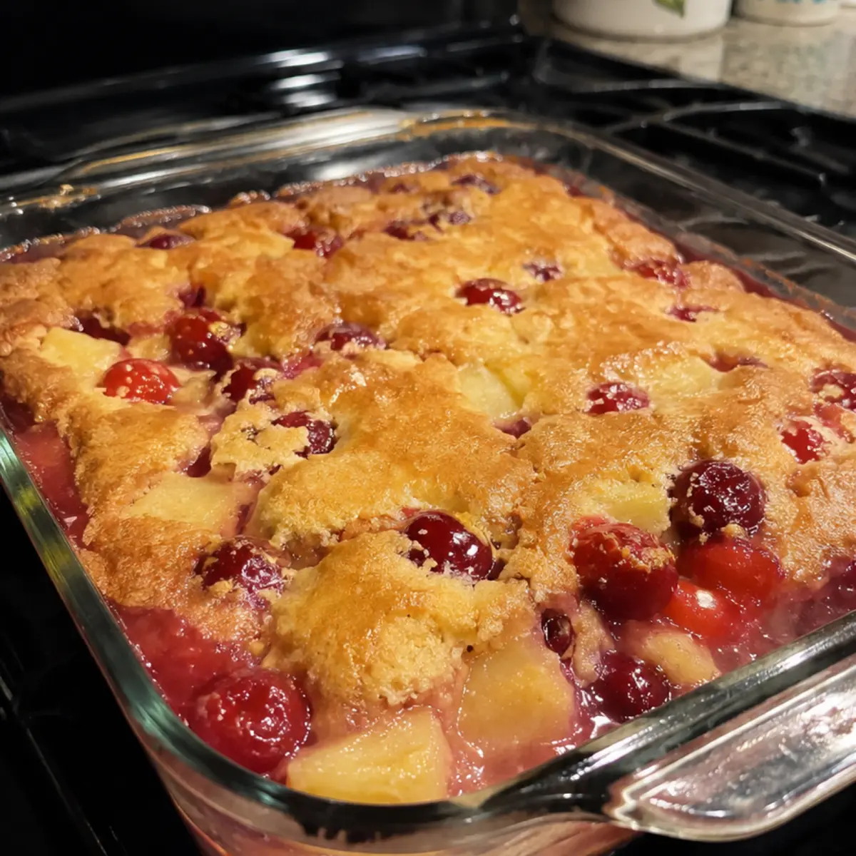 Gooey Amish Cherry Pineapple Dump Cake