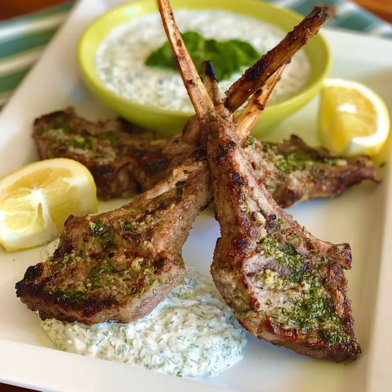 Greek Lamb Chops with Mint Yogurt Sauce